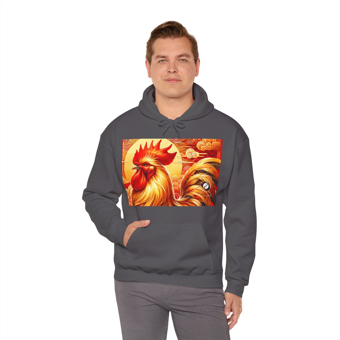 "Crimson Dawn: The Golden Rooster's Rebirth" - Hoodie