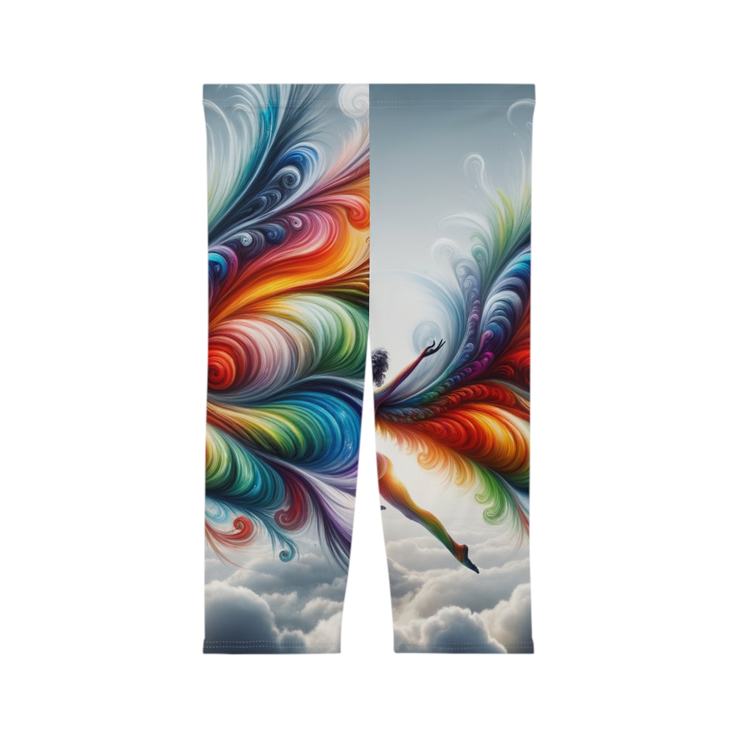 "Yogini's Rainbow Flight" - Capri Shorts