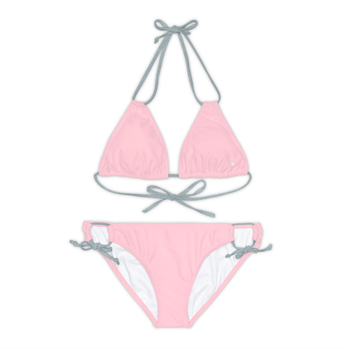 FFCCD4 Light Pink - Lace-up Bikini Set
