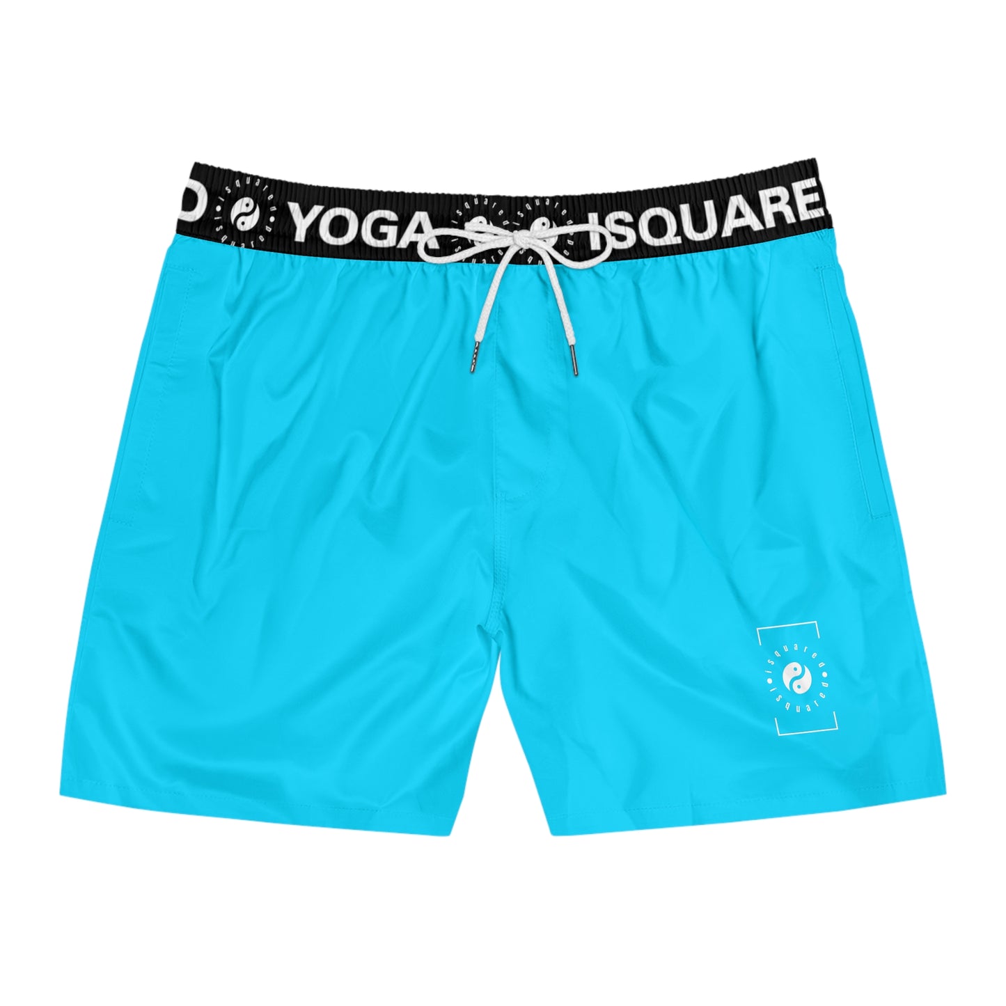 #04D9FF  Neon Blue - Swim Shorts (Mid-Length) for Men