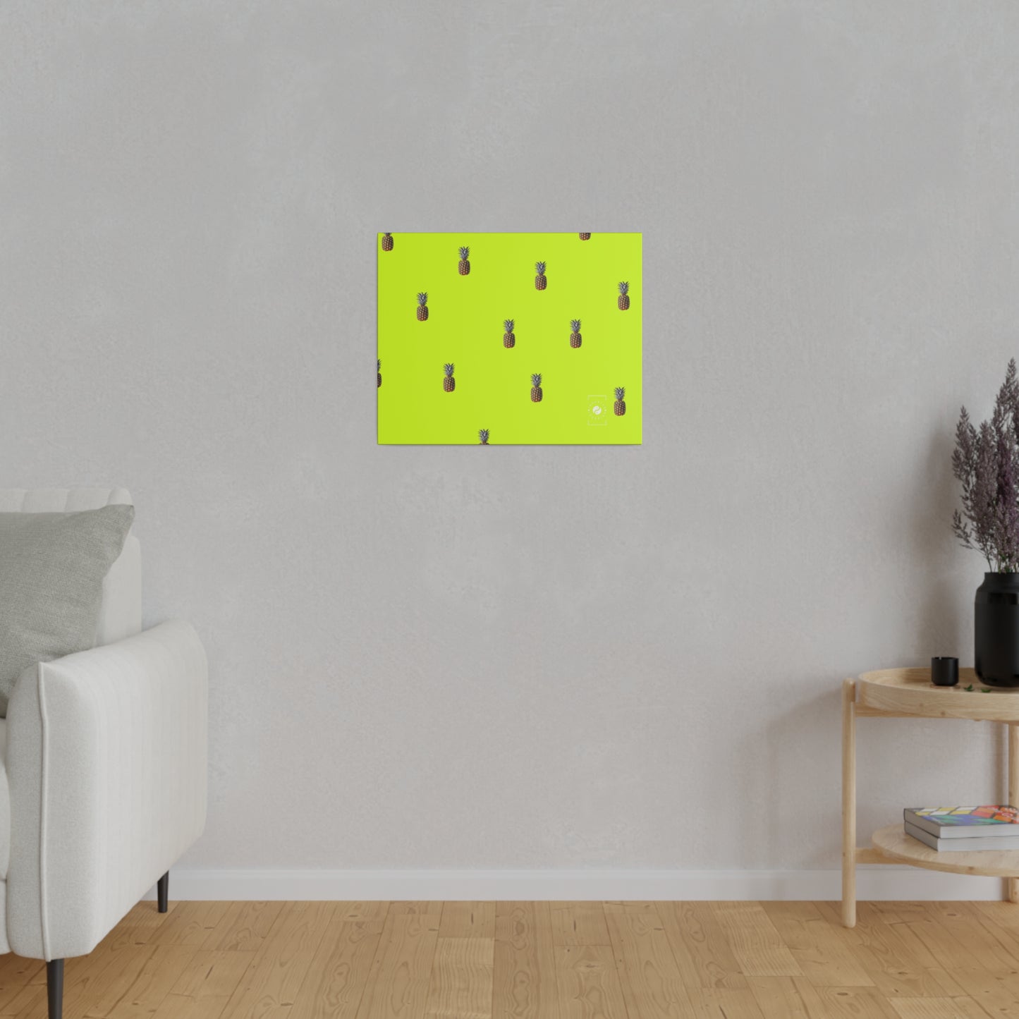 #D7FF11 Sharp Yellow + Pineapple - Art Print Canvas