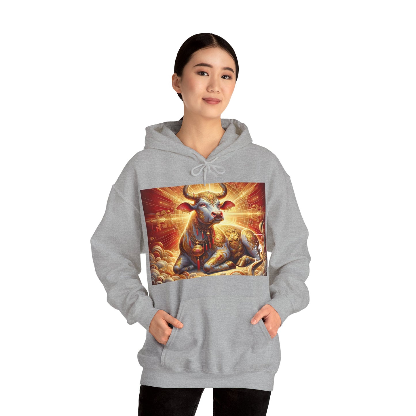 "Golden Euphoria: A Dance of the Divine Bovine" - Hoodie