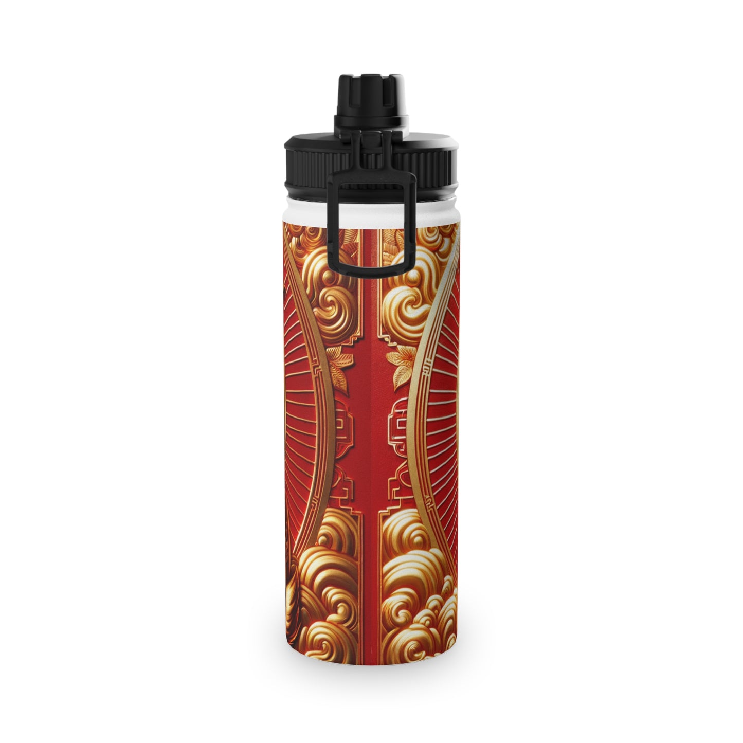 "Golden Blessings: Lunar Rabbit's Resplendence" - Sports Water Bottle