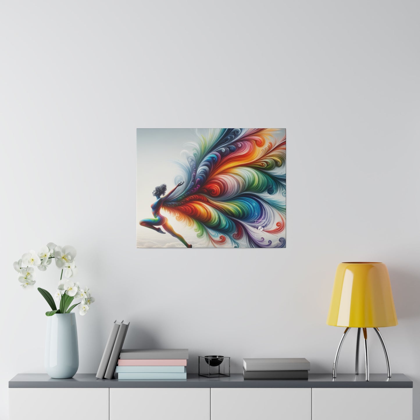 "Yogini's Rainbow Flight" - Art Print Canvas