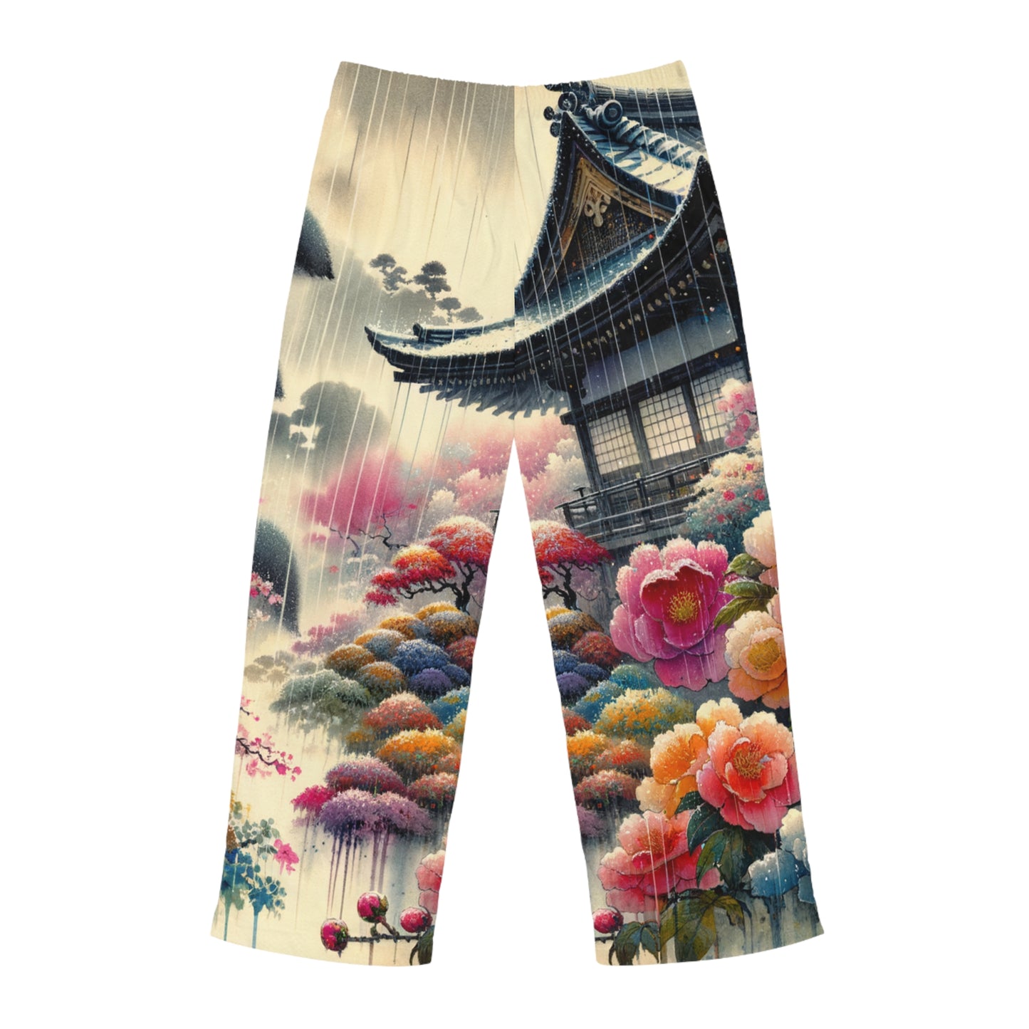 "Rain-drenched Sakura Spectrum" - men's Lounge Pants