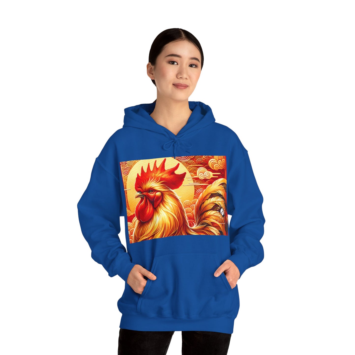 "Crimson Dawn: The Golden Rooster's Rebirth" - Hoodie