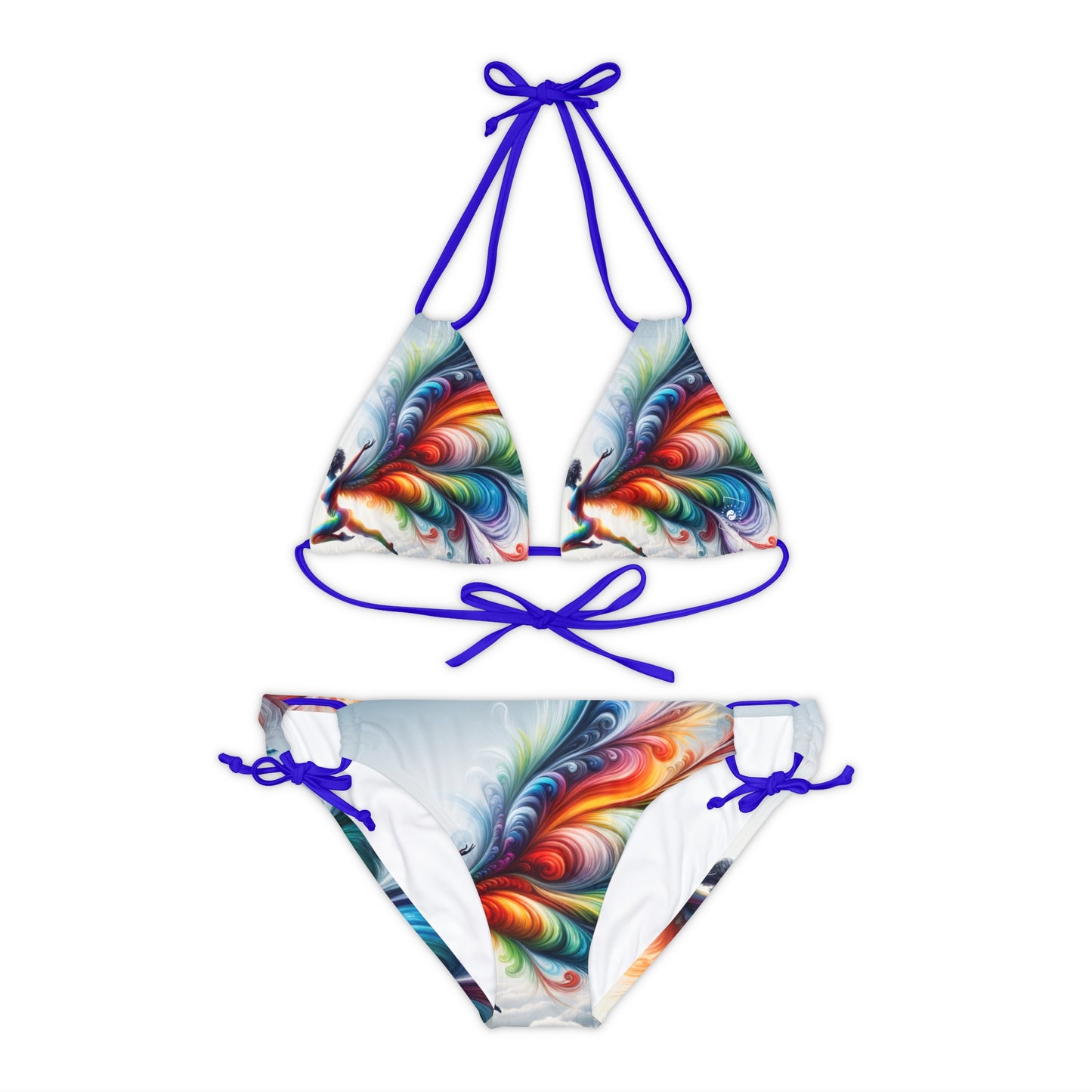 "Yogini's Rainbow Flight" - Lace-up Bikini Set