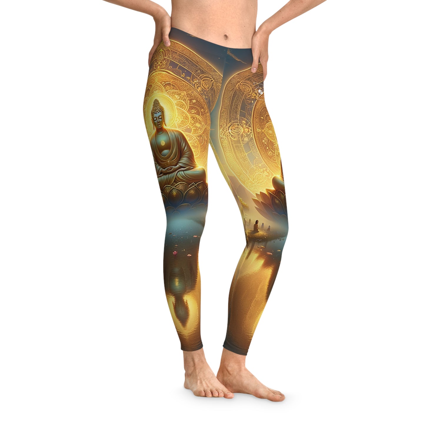 "Serenity in Transience: Illuminations of the Heart Sutra" - Unisex Tights