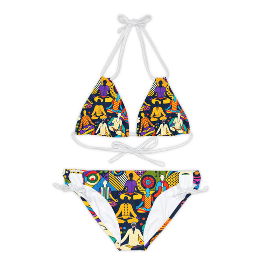 "Vibrant Sadana: Unleashing the Prana in Nouveau Réalité" - Lace-up Bikini Set