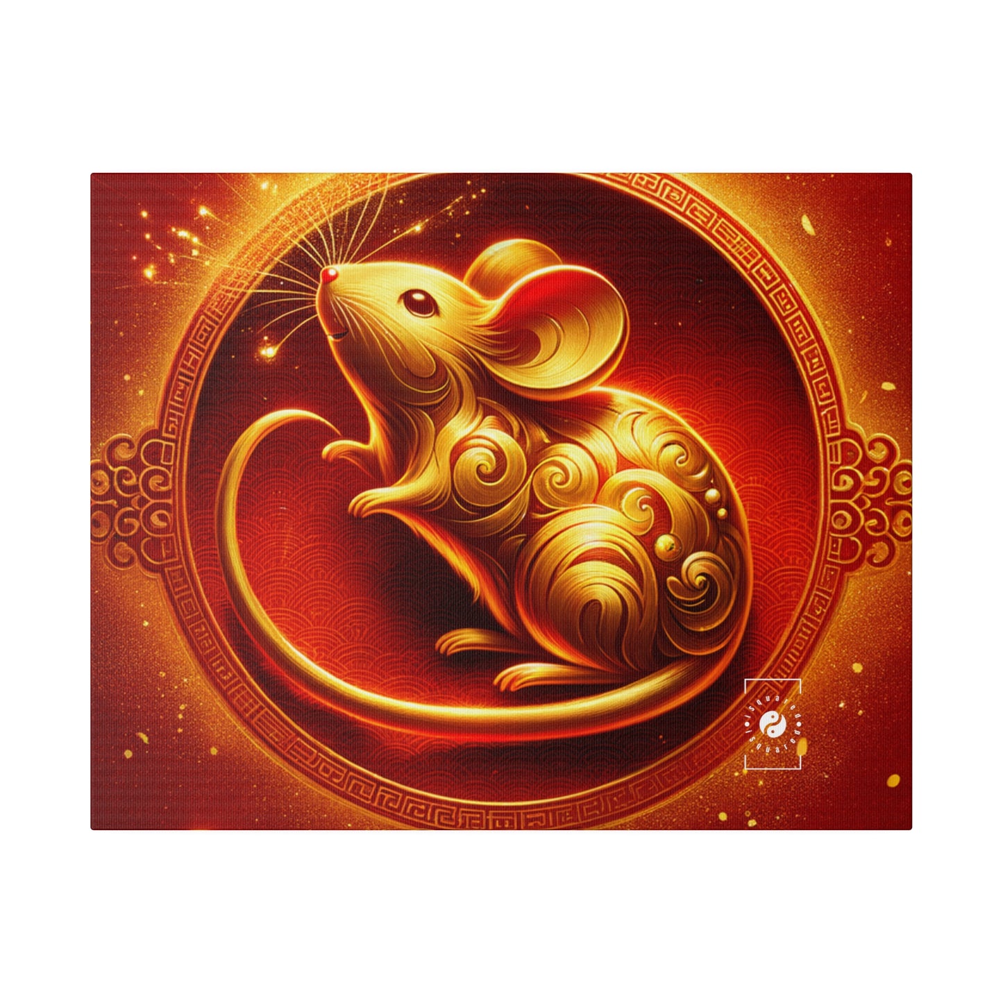 "Golden Emissary: A Lunar New Year's Tribute" - Art Print Canvas