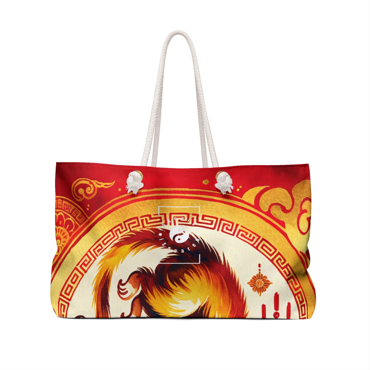 "Golden Simian Serenity in Scarlet Radiance" - Casual Yoga Bag