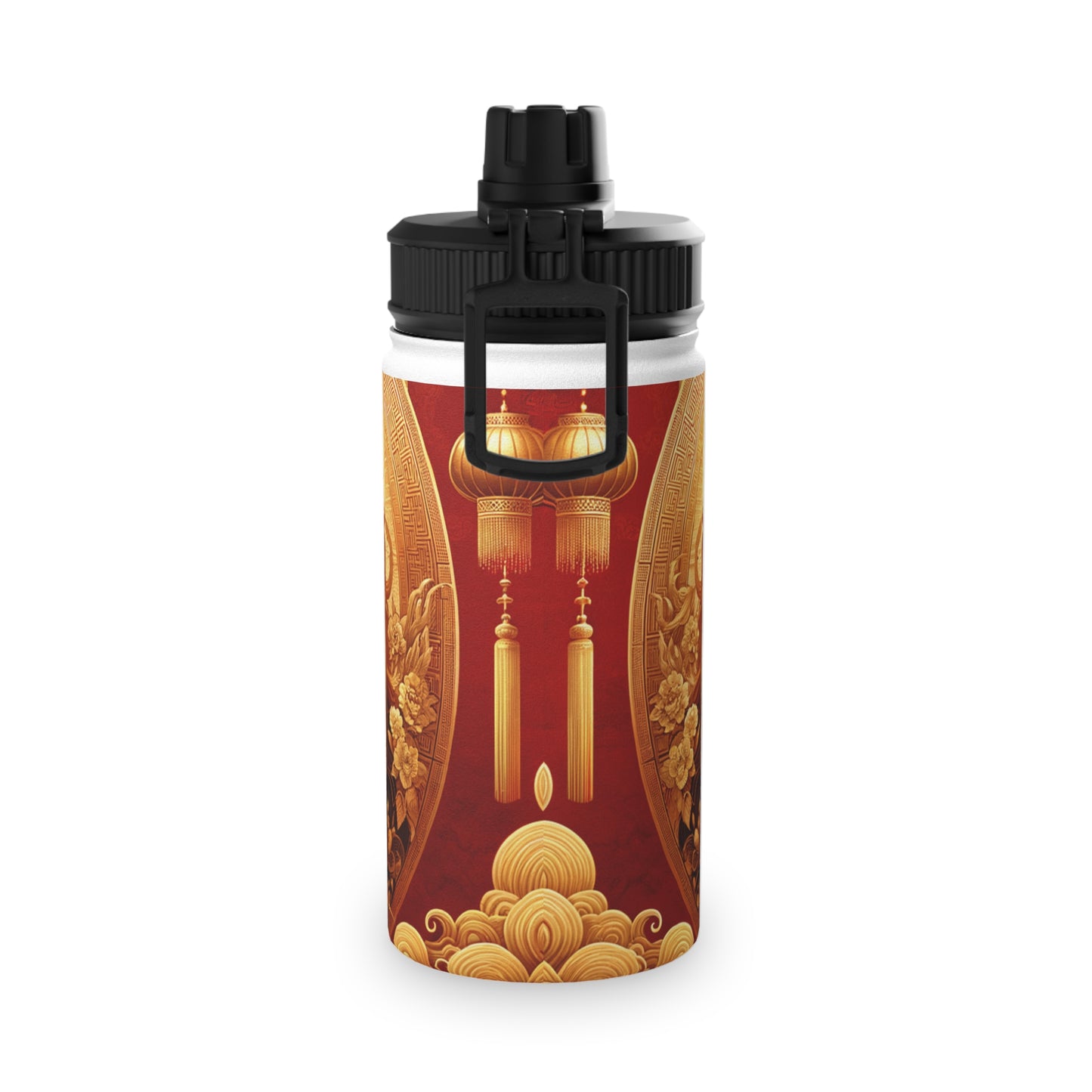 "Golden Majesty: Ascension of the Lunar Tiger" - Sports Water Bottle