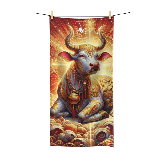 "Golden Euphoria: A Dance of the Divine Bovine" - All Purpose Yoga Towel