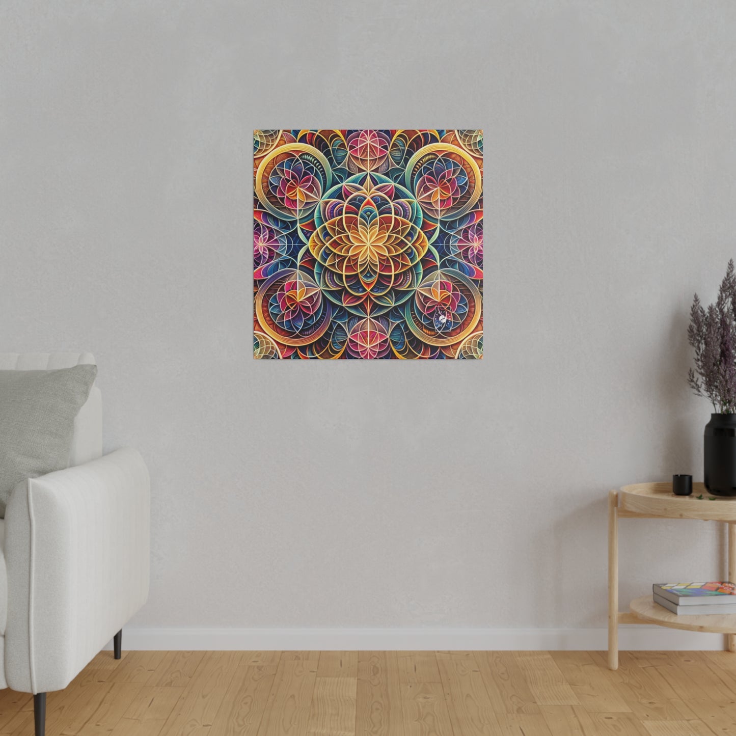 "Sacred Symmetry: Infinite Radiance of Love" - Art Print Canvas