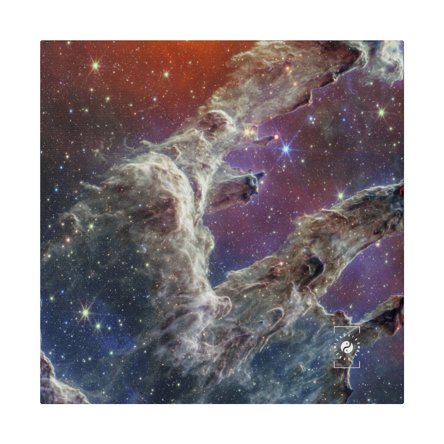 Pillars of Creation (NIRCam and MIRI Composite Image) - JWST Collection - Art Print Canvas