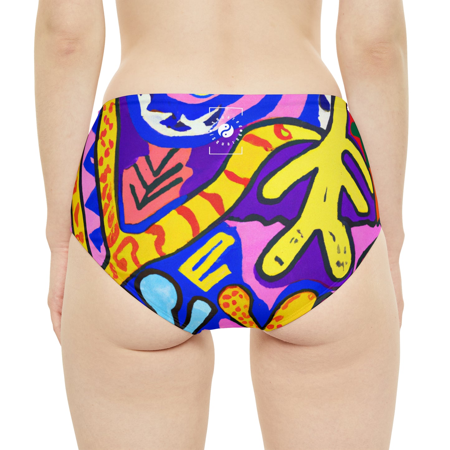 "Symbolic Jamboree" - High Waisted Bikini Bottom