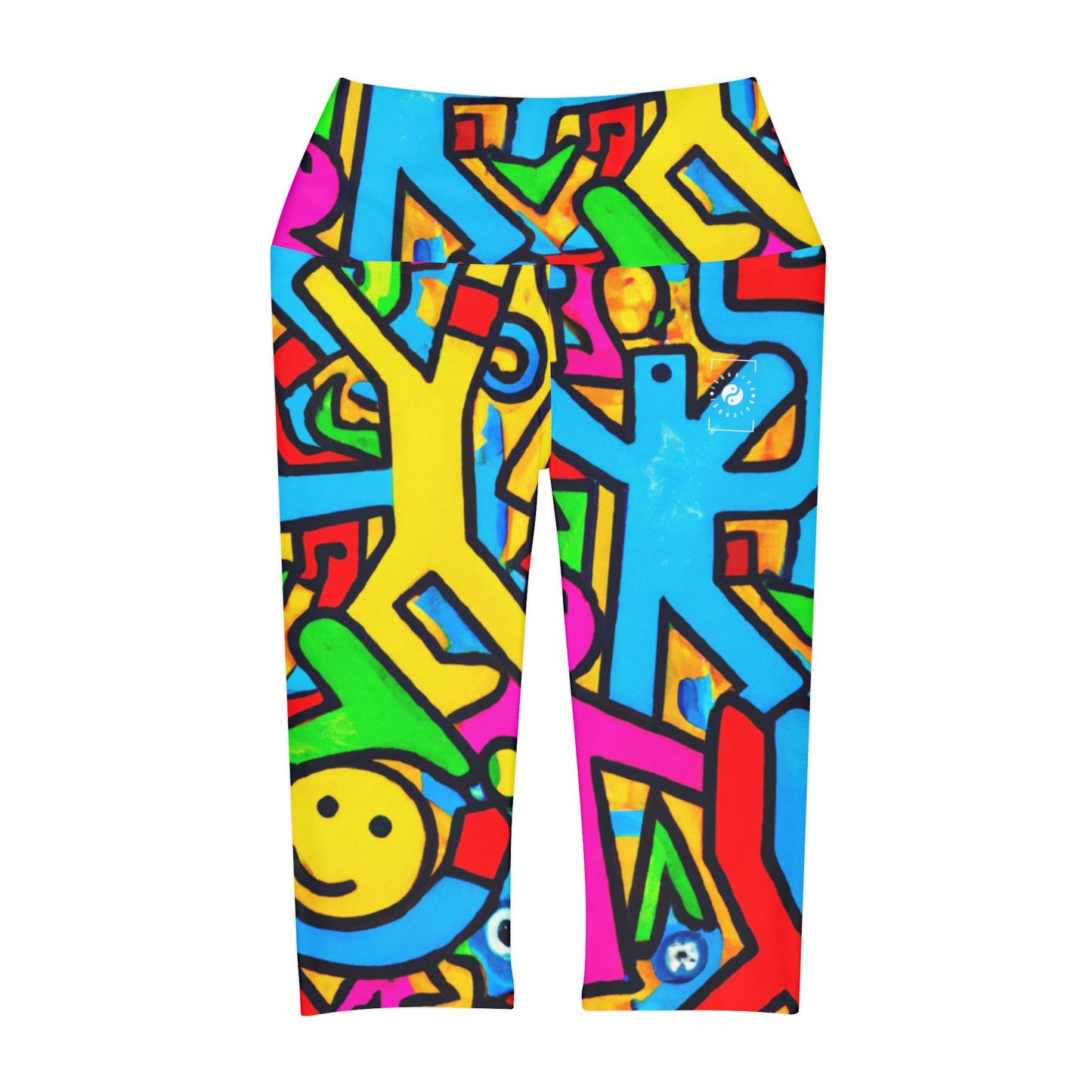 symbols of happiness - High Waisted Capri Leggings