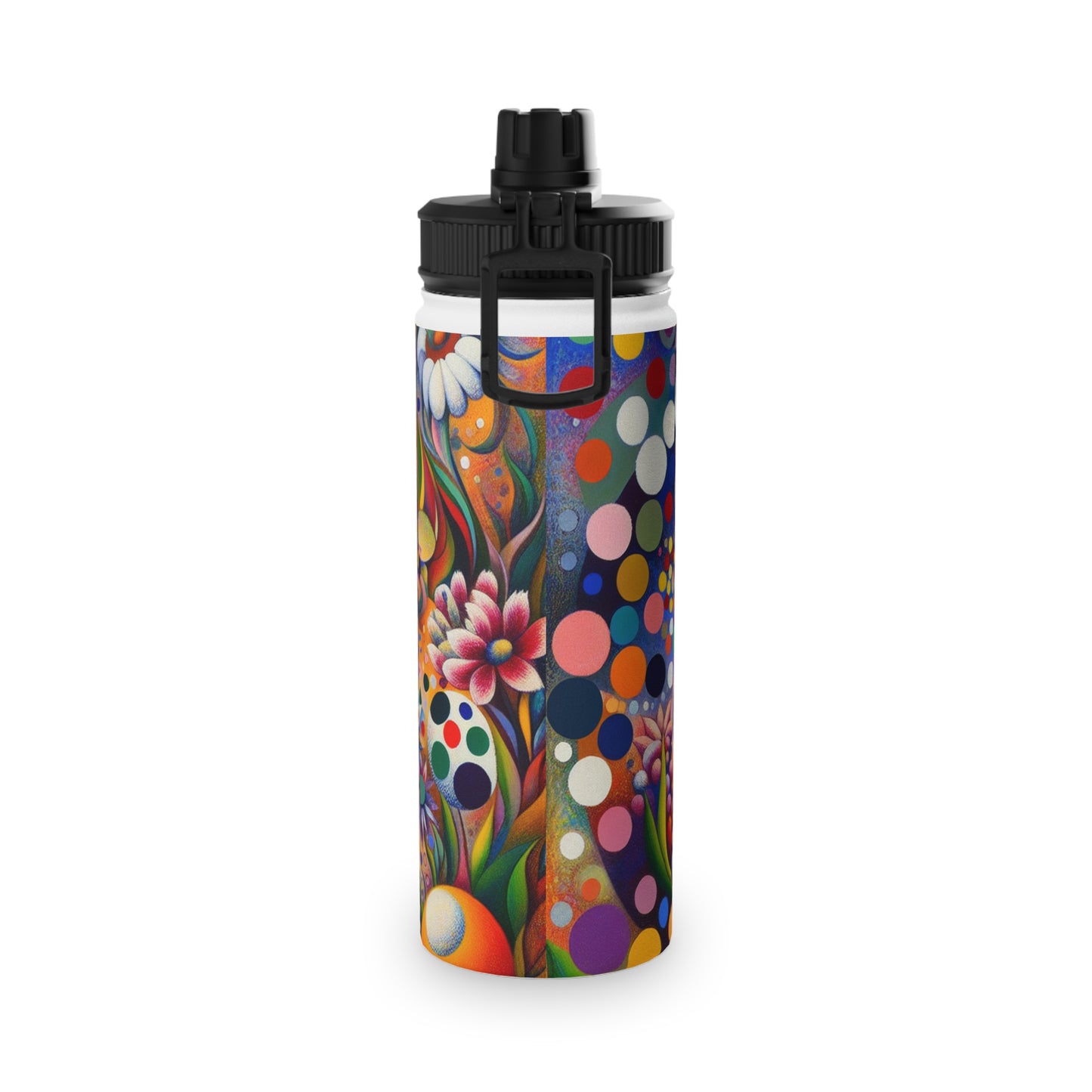 "Polka Petals in Yogic Surrealism: An Artistic Salute to Kusama and Kahlo" - Sports Water Bottle