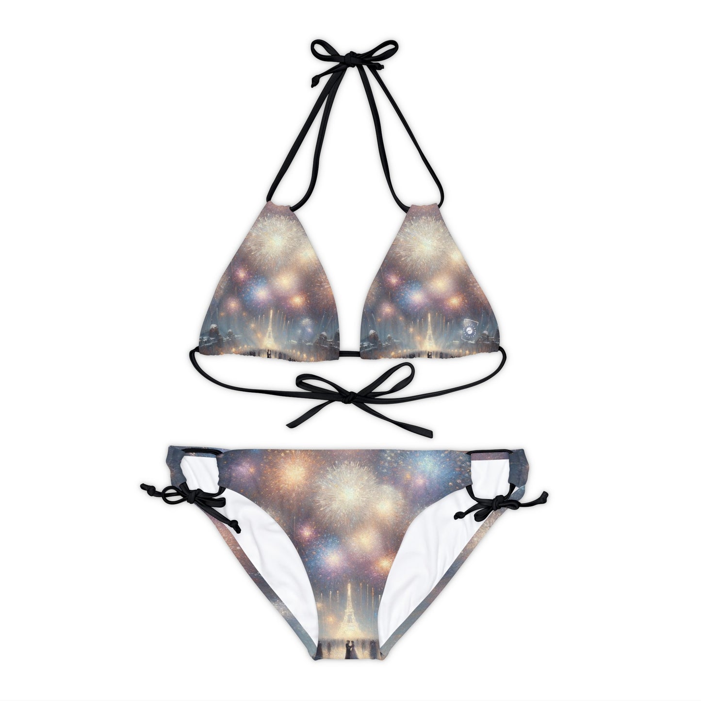 "Manet's Midnight Marvels" - Lace-up Bikini Set