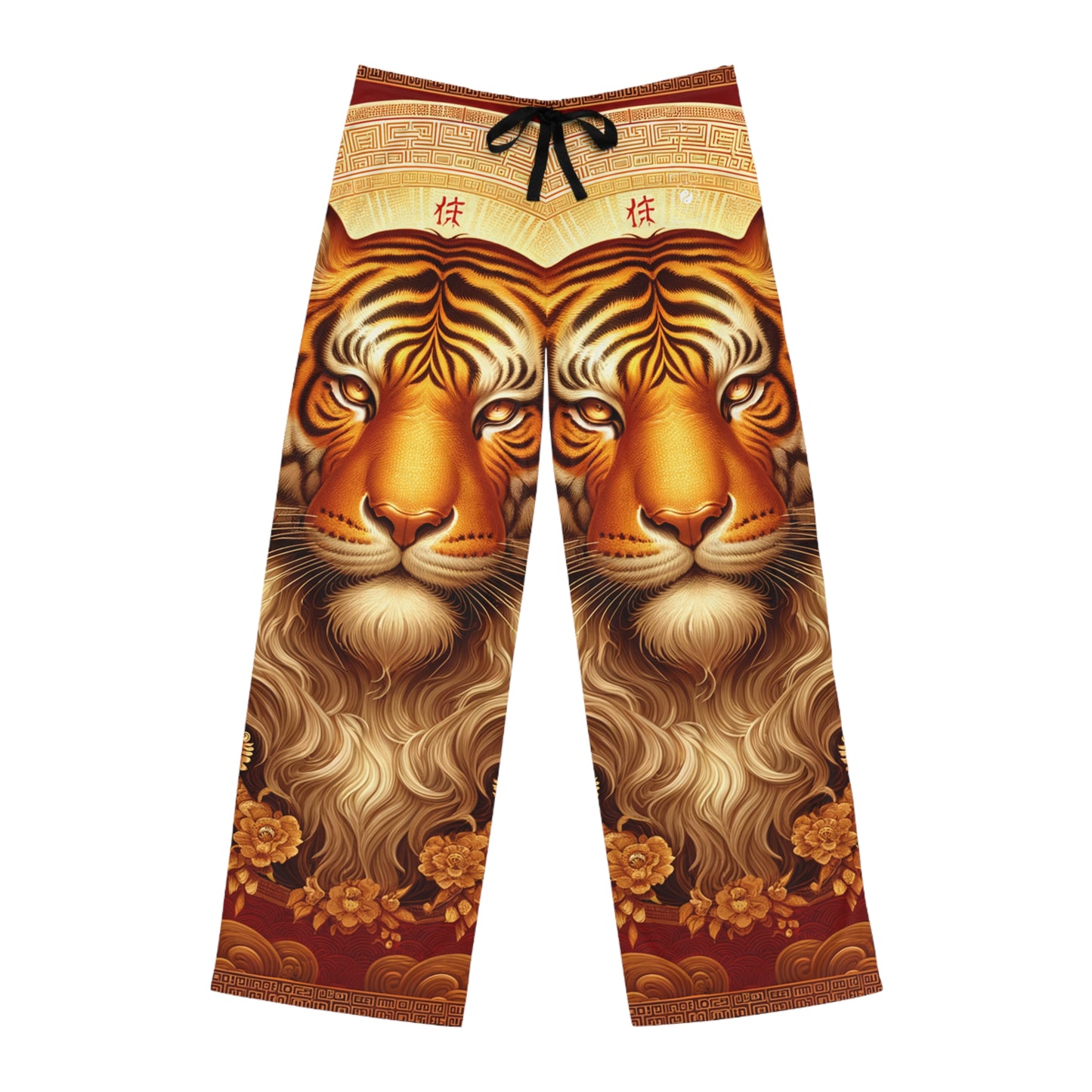 "Majesté dorée : Ascension du Tigre Lunaire" - Pantalons de détente pour hommes 