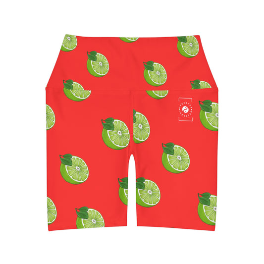 #FF3131 Bright Orange + Lime - shorts