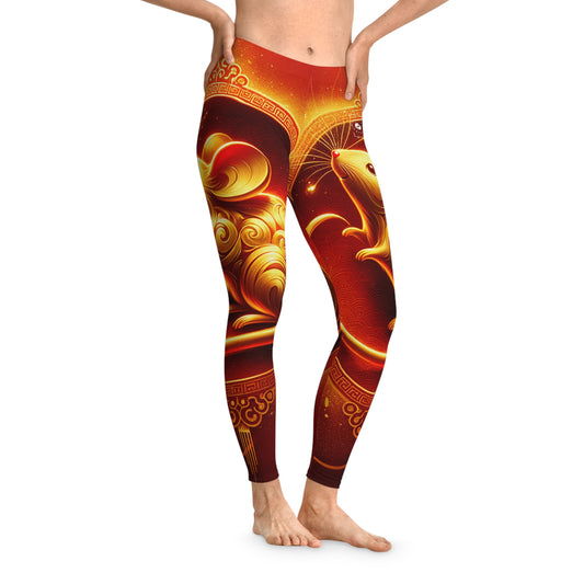 "Golden Emissary: A Lunar New Year's Tribute" - Unisex Tights
