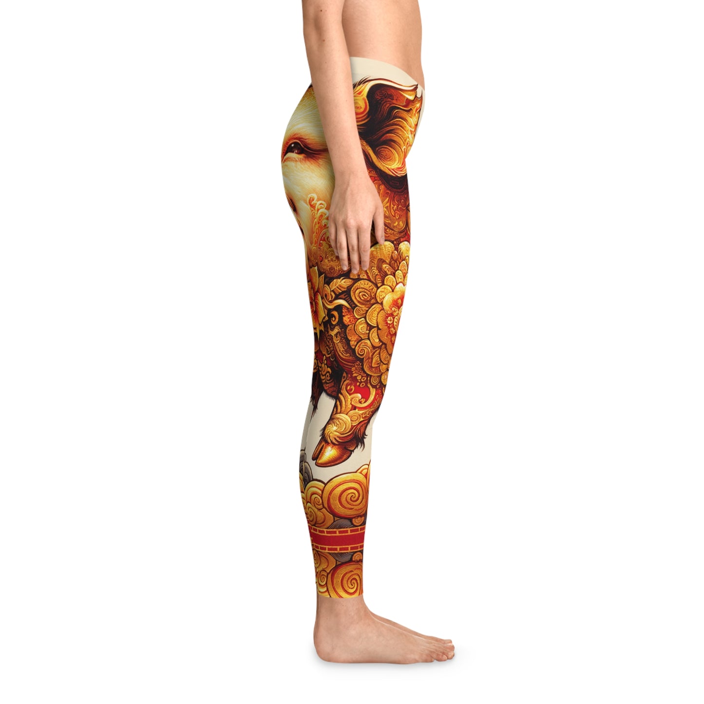 "Golden Prosperity: The Divine Boar Celebration" - Unisex Tights