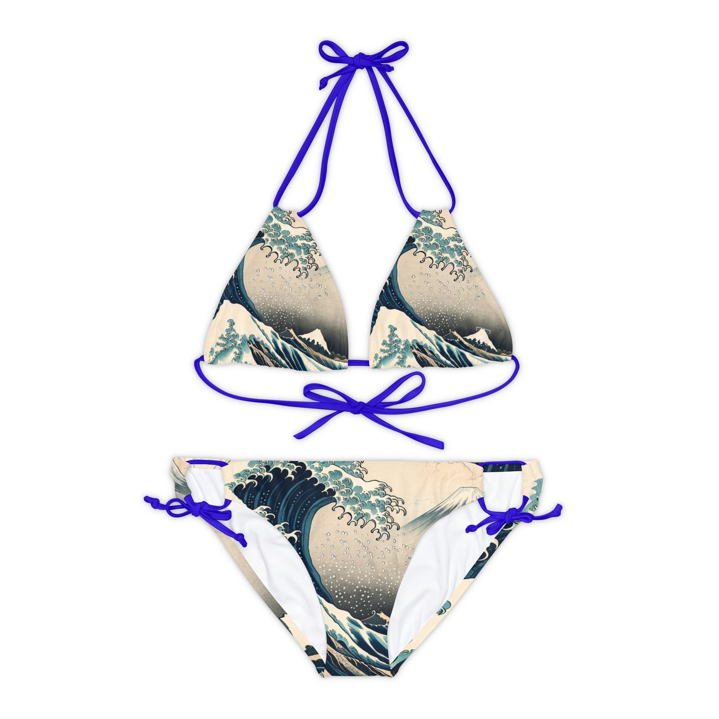 "Indigo Surge Eternity" - Lace-up Bikini Set