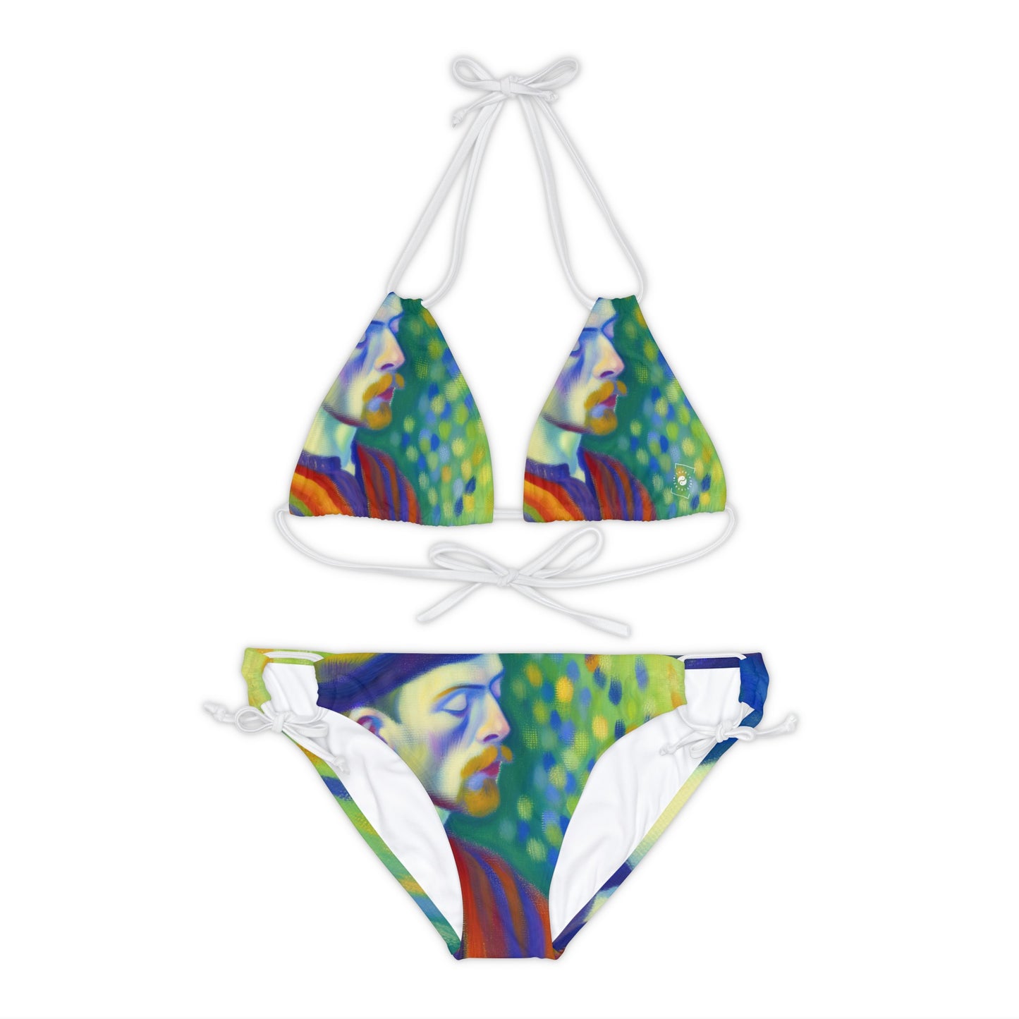 "Serene Resilience: A Frida's Solitude in hues" - Lace-up Bikini Set