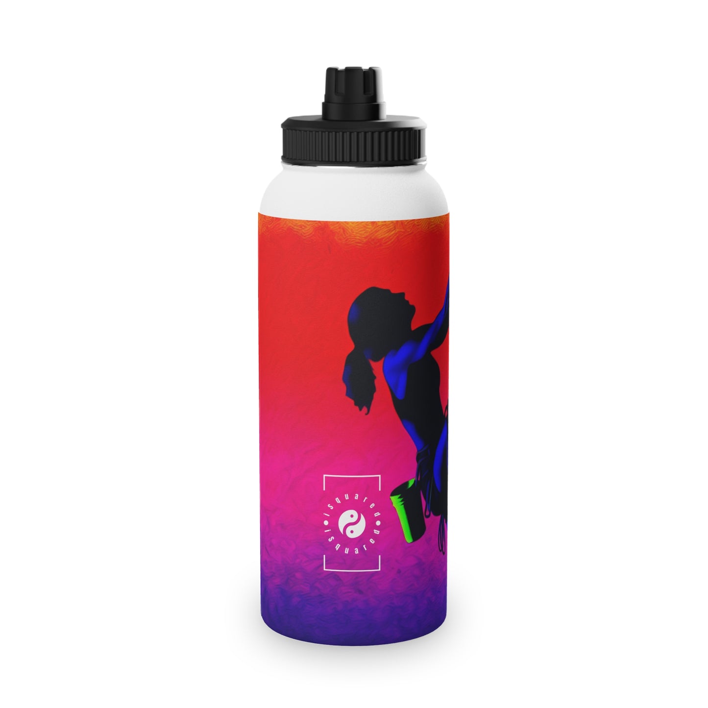 "Technicolour Ascent: The Digital Highline" - Sports Water Bottle