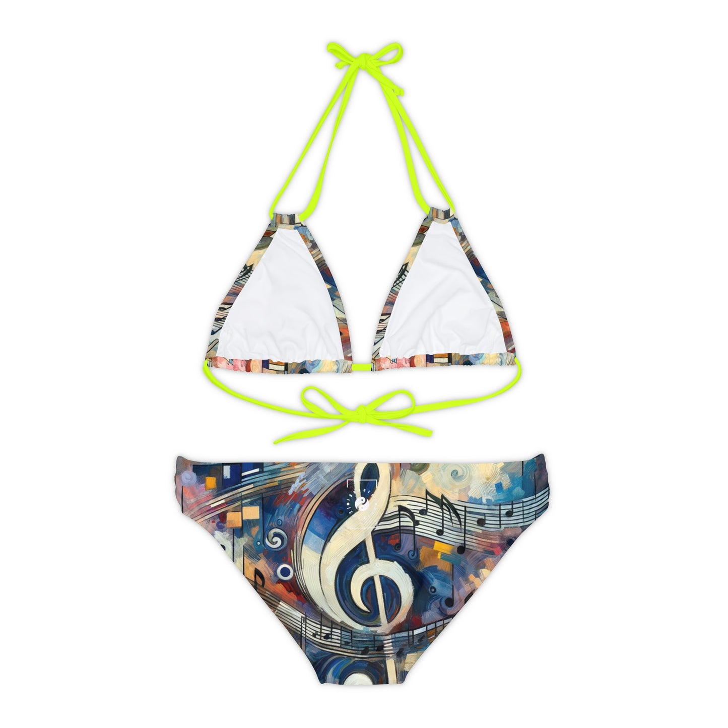 "Melodic Abstraction: Kandinsky's Symphony" - Lace-up Bikini Set