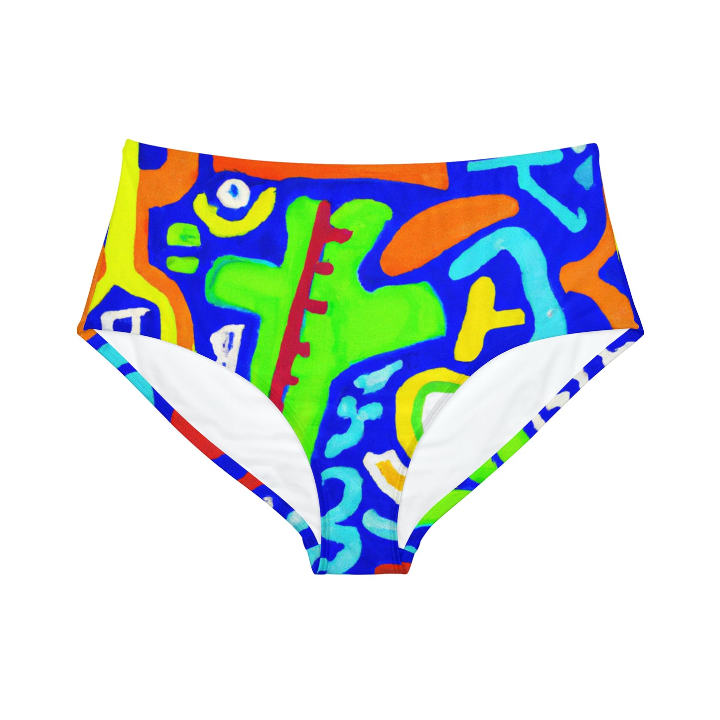 "Chroma Glyphe Symphony" - High Waisted Bikini Bottom