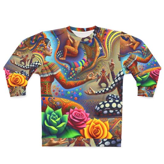 "Kahlo-Kusama Blossom Asanas: A Surreal Yoga Symphony" - Unisex Sweatshirt
