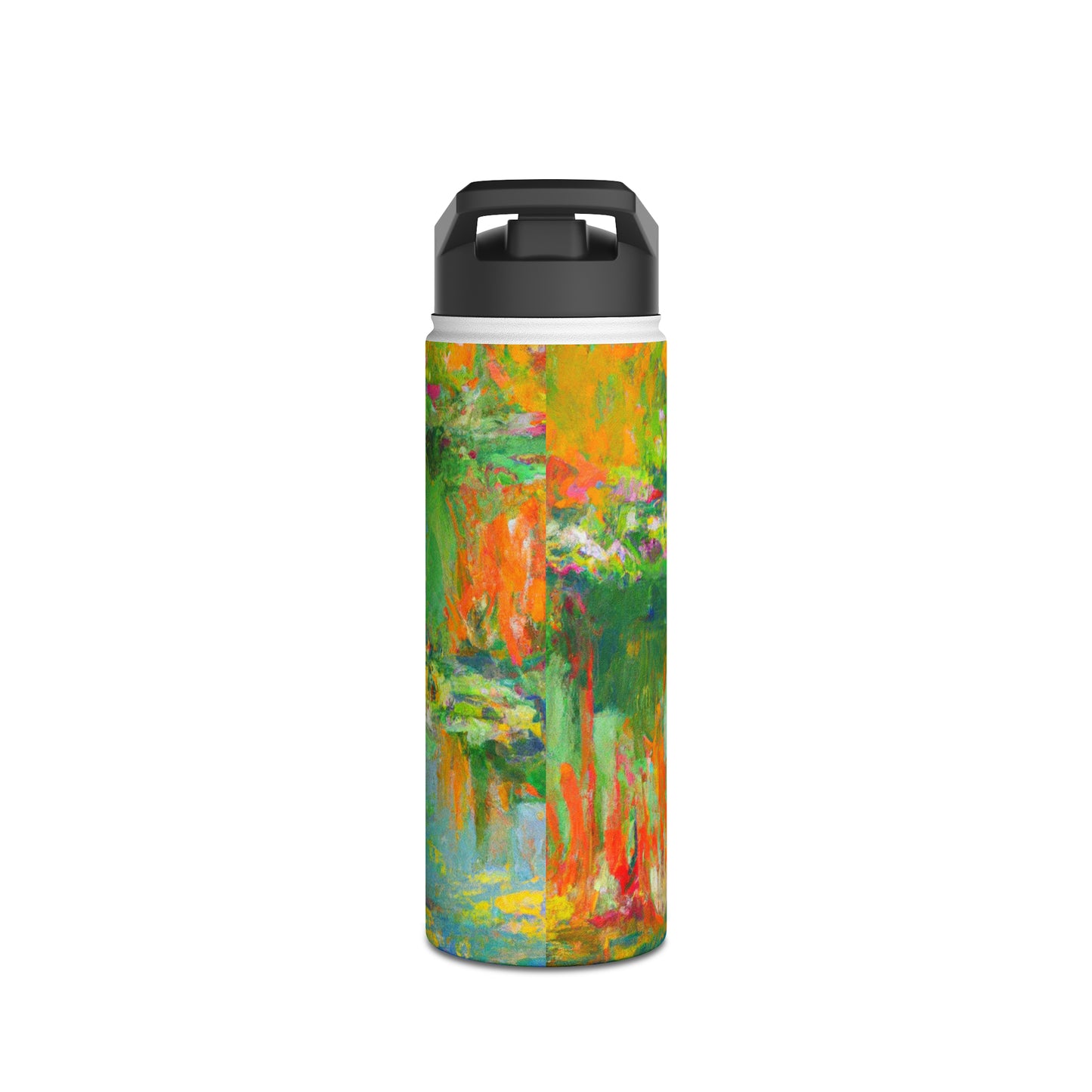 "Lily Aquarelle: Dusk Reflections" - Water Bottle