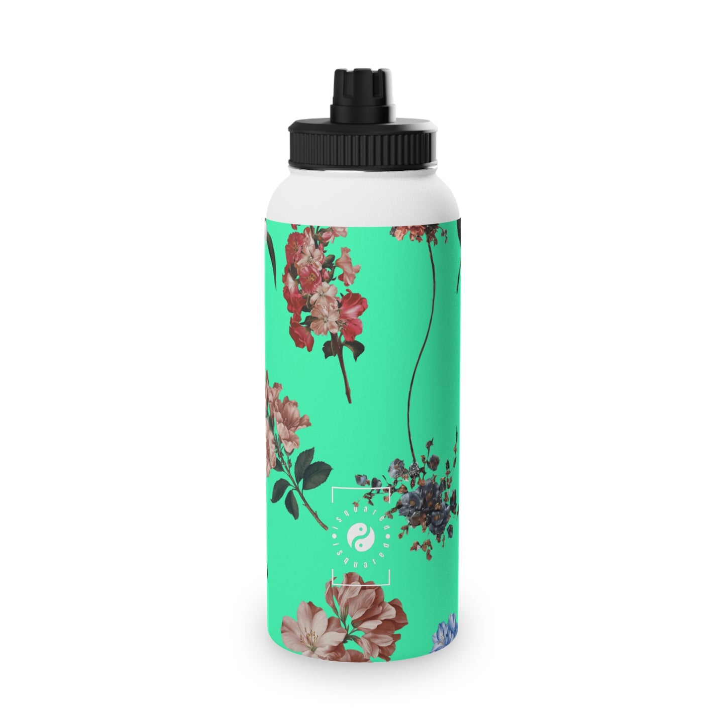 Botanicals on Turquoise - Sports Water Bottle