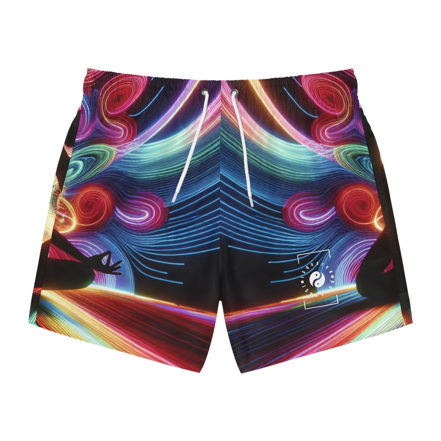 "Neon Zenith: Chromatic Balance" - Swim Trunks for Men