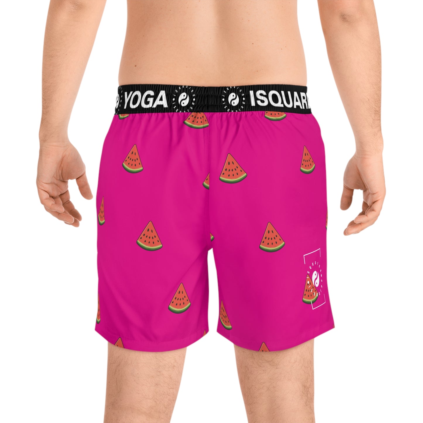 #DF0086 Pink + Watermelon - Swim Shorts (Mid-Length) for Men