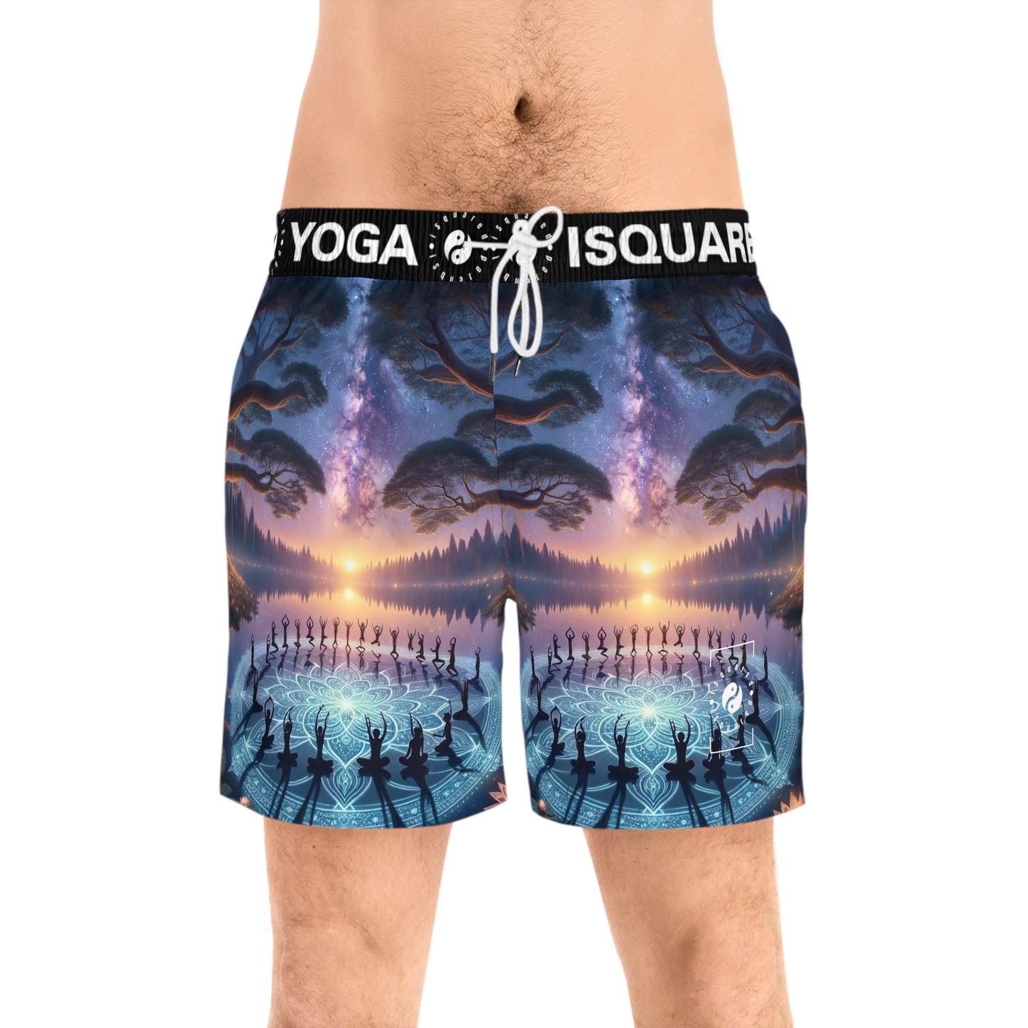 "Celestial Serenity: Mandala's Reflection" - Swim Shorts (Mid-Length) for Men