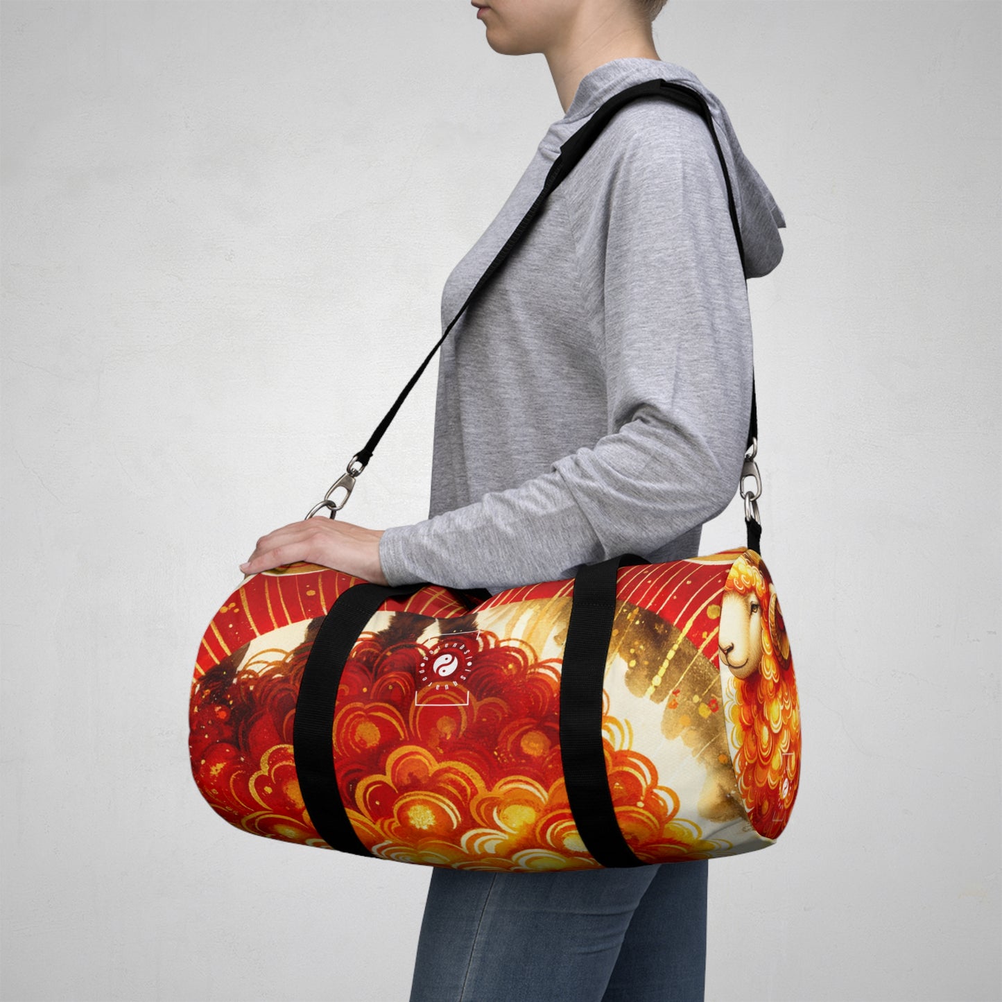 "Auspicious Gold of Divine Ewe: A Lunar New Year Revelry" - Duffle Bag