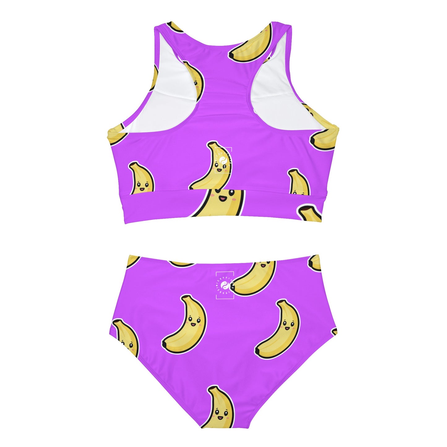 #D65BFF Purple + Banana - Hot Yoga Bikini Set