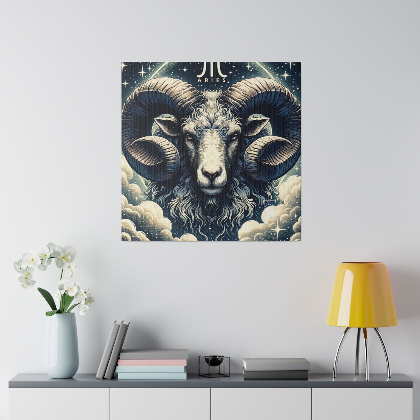 "Celestial Ram Ascendant" - Art Print Canvas