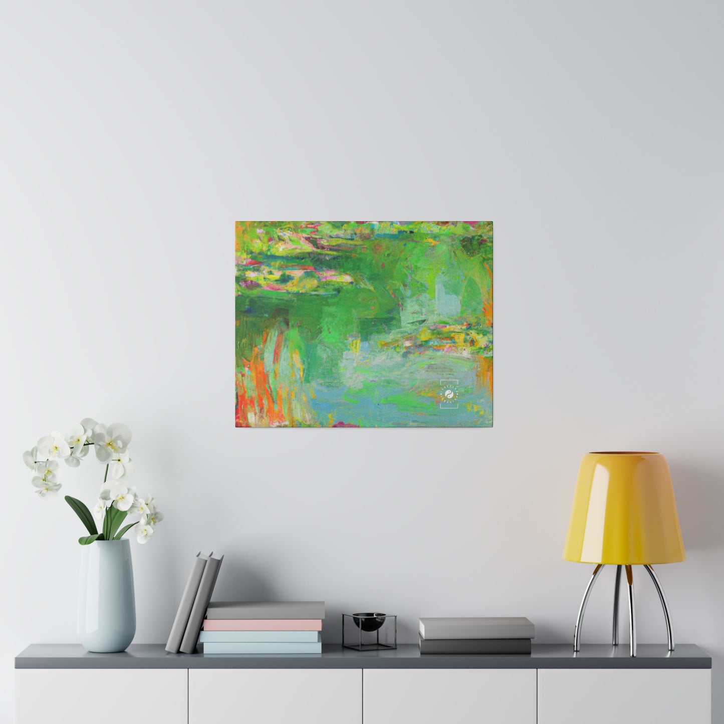 "Lily Aquarelle: Dusk Reflections" - Art Print Canvas