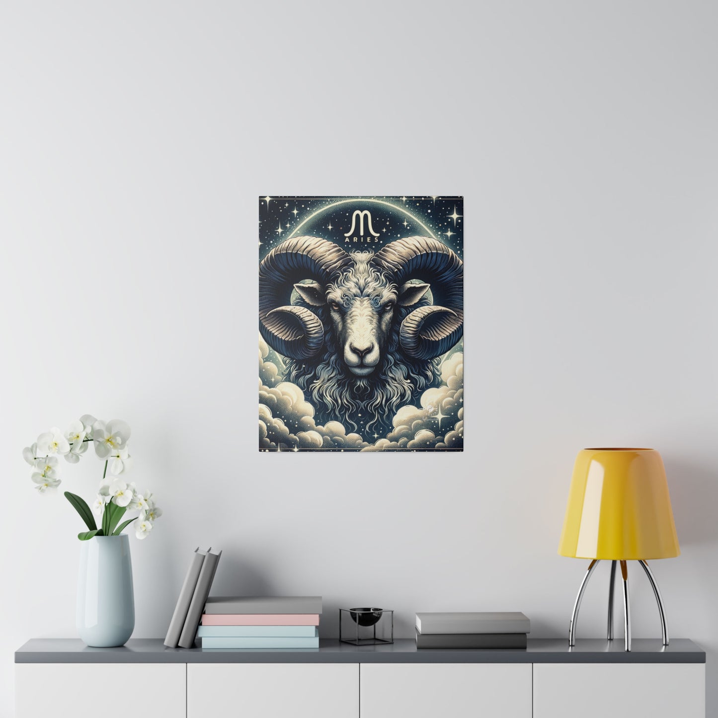 "Celestial Ram Ascendant" - Art Print Canvas