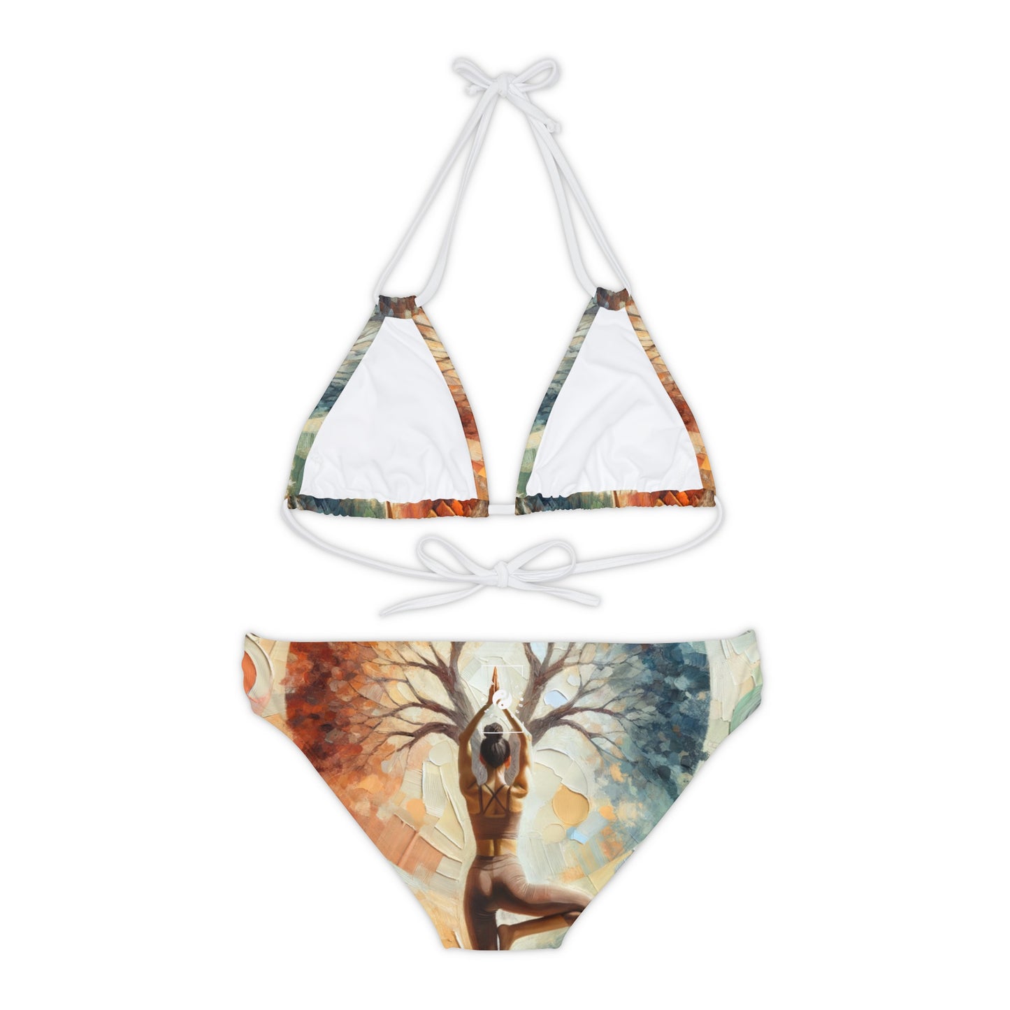 "Stability in Surrender: Vrikshasana in Harmony with Earth" - Lace-up Bikini Set