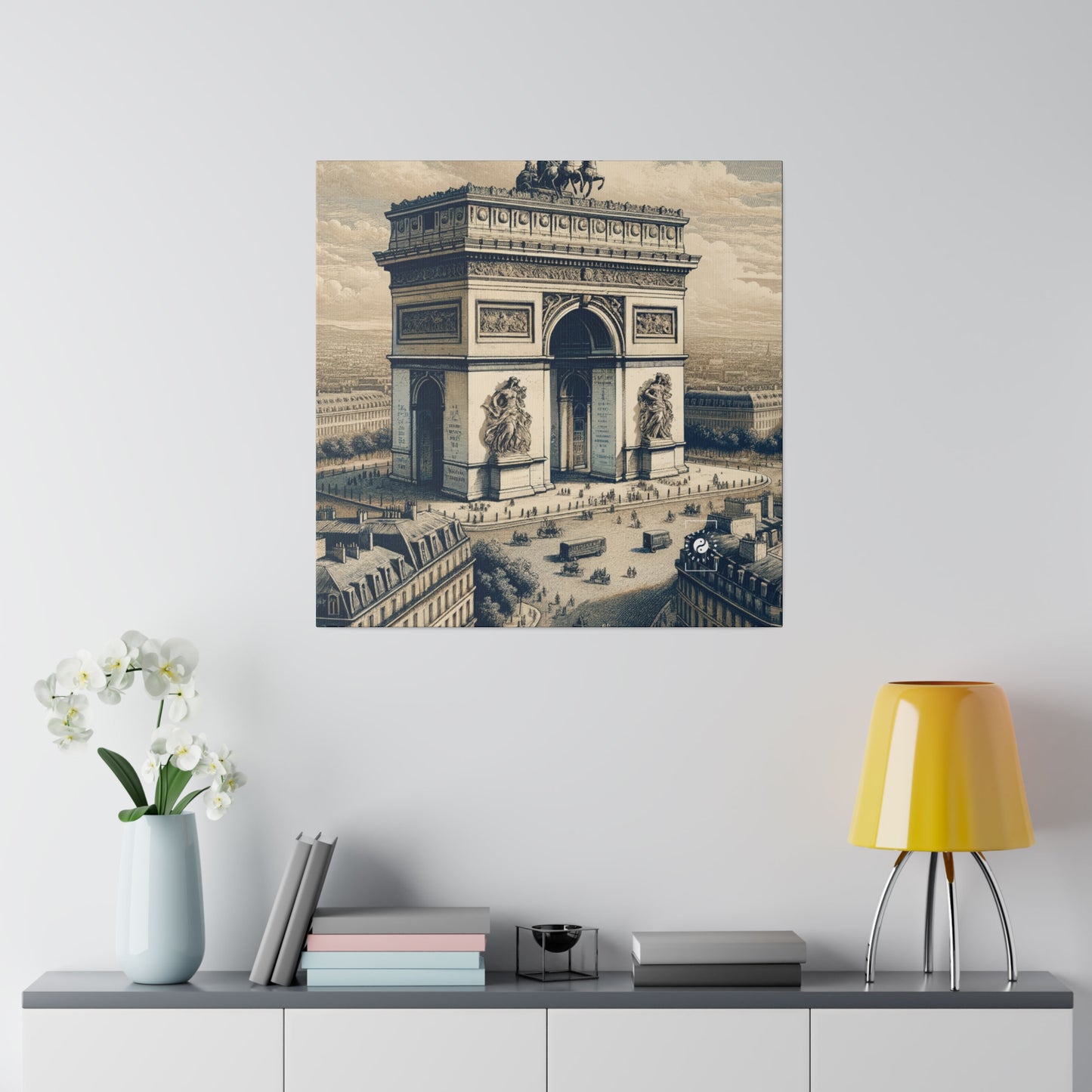 "Majesty of the Arc: A Napoleon Era Portrait" - Art Print Canvas