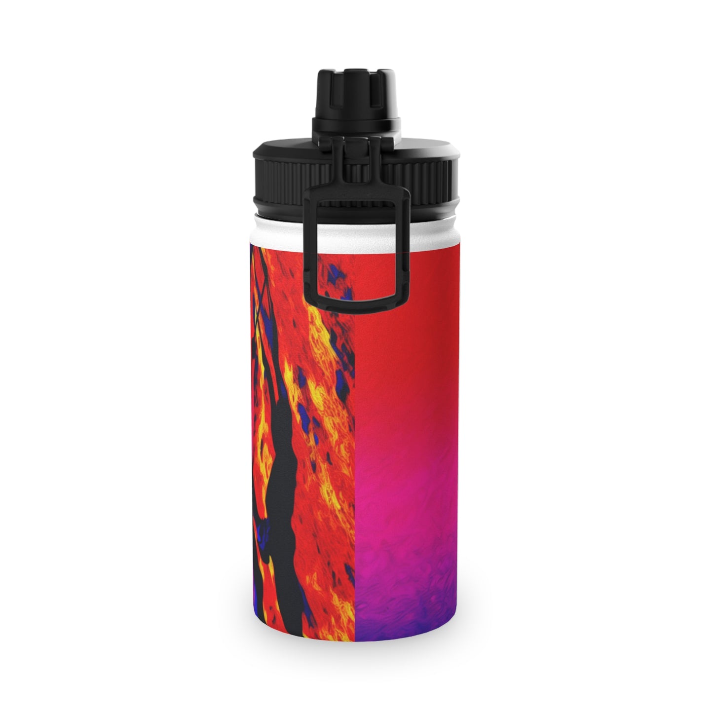 "Technicolour Ascent: The Digital Highline" - Sports Water Bottle