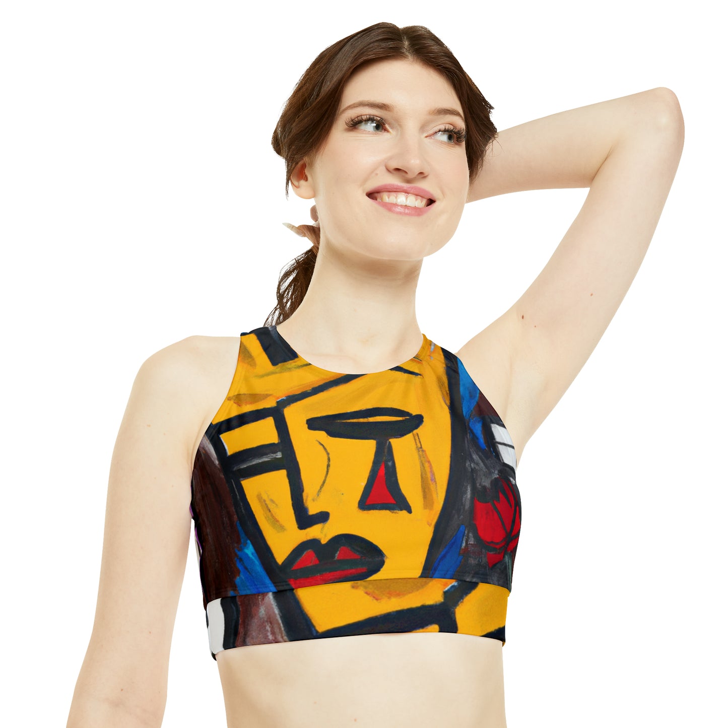 Urban Soul Hieroglyphics - High Neck Crop Top