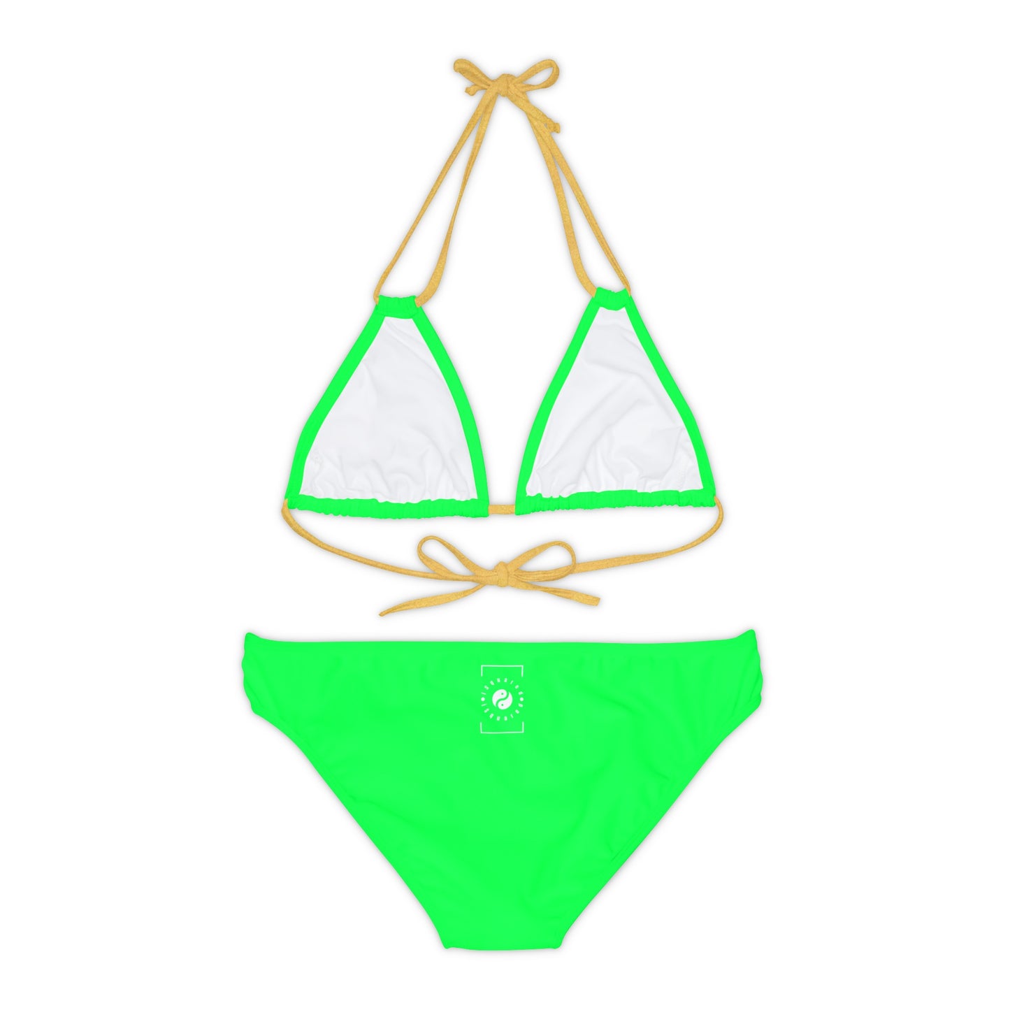 #0FFF50 Neon Green - Ensemble bikini à lacets