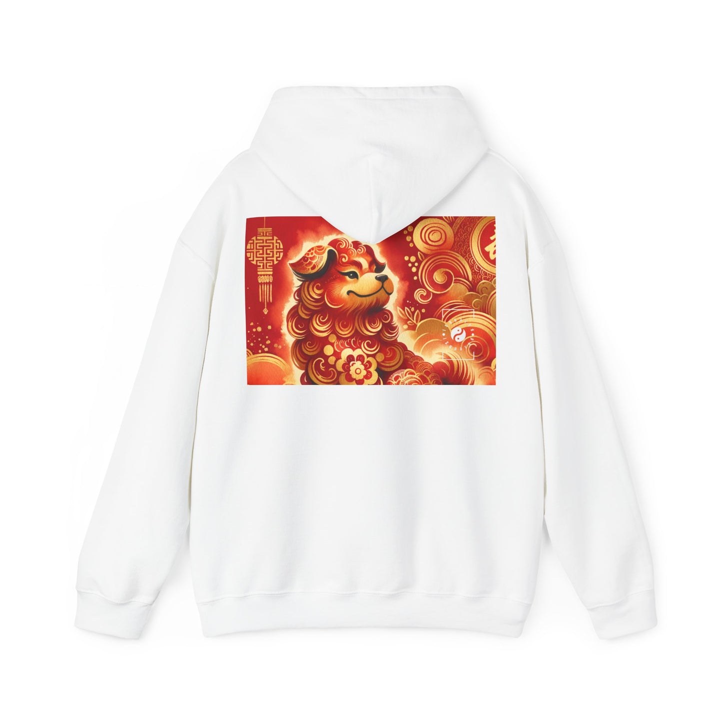 "Golden Canine Emissary on Crimson Tide: A Chinese New Year Odyssey" - Hoodie