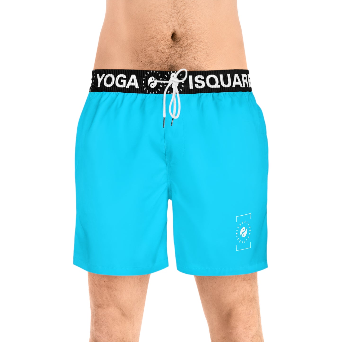 #04D9FF  Neon Blue - Swim Shorts (Mid-Length) for Men